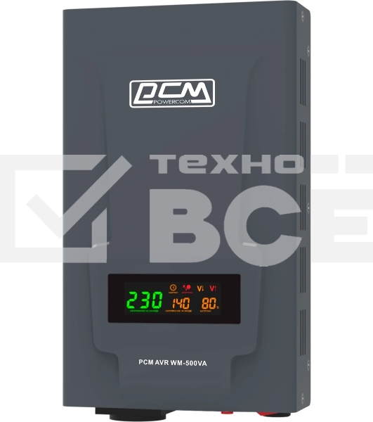Стабилизатор напряжения Powercom WM-500VA 400Вт 500ВА графитовый