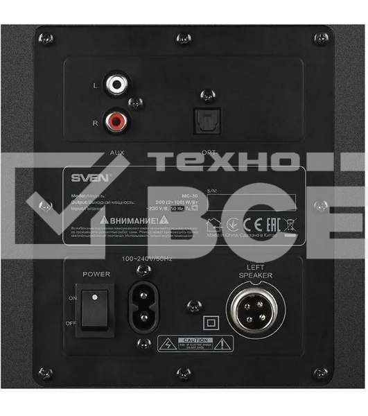 Акустическая система SVEN АС MC-30, черный (200 Вт, Bluetooth, пульт, Optical)