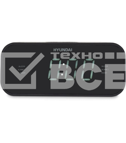 Радиобудильник Hyundai H-RCL221 черный LCD подсв:белый часы:цифровые FM