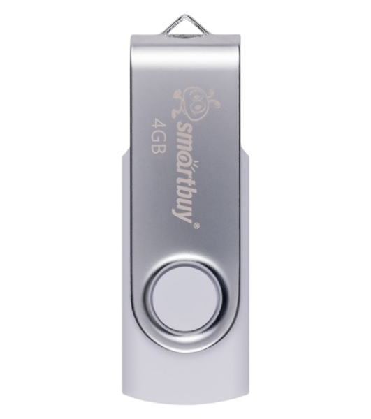 Флешка USB SmartBuy Twist White (SB004GB2TWW), 4GB, USB 2.0, R/W 15/5, белый