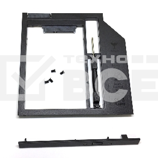 Адаптер оптибей Espada SS90 /optibay, hdd caddy/ SATA/miniSATA /SlimSATA/ 9мм для подключения HDD/SSD 2,5” к ноутбуку вместо DVD.(41087)