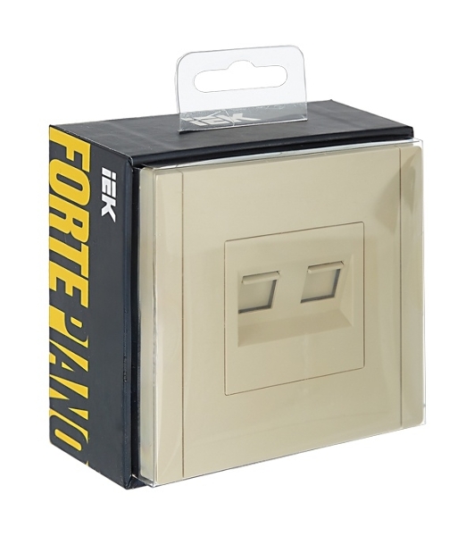 Розетка компьютерная IEK FORTE&PIANO FP434 2-ая RJ45 кат.6 ваниль