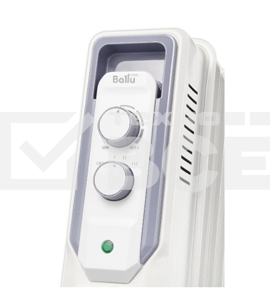 Масляный обогреватель Ballu CUBE BOH/CB-07W (7 секций), белый, 1500 Вт, 15 м2, механический термостат