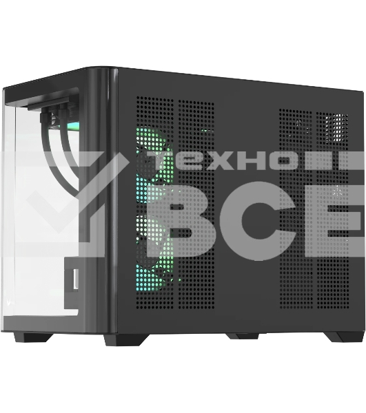 Компьютерный корпус AeroCool/Formula Crystal U2M Floe черный без БП mATX 1xUSB 3.0 1xUSB3.1 audio bott PSU