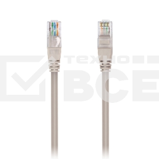 Патч-корд Smartbuy (K-09150-30) литой UTP Кат.5e 15м серый