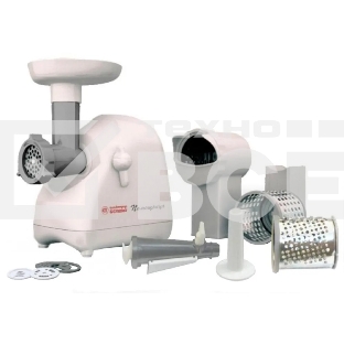 Мясорубка электрическая Белвар КЭМ-П2У 302-09 белый, 1500 Вт, 0.4 кг/мин, реверс, насадки - 6