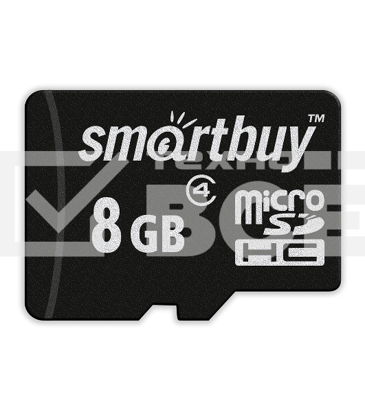Карта памяти Micro SDHC 8Gb Smartbuy Сlass 4 (без адаптеров)