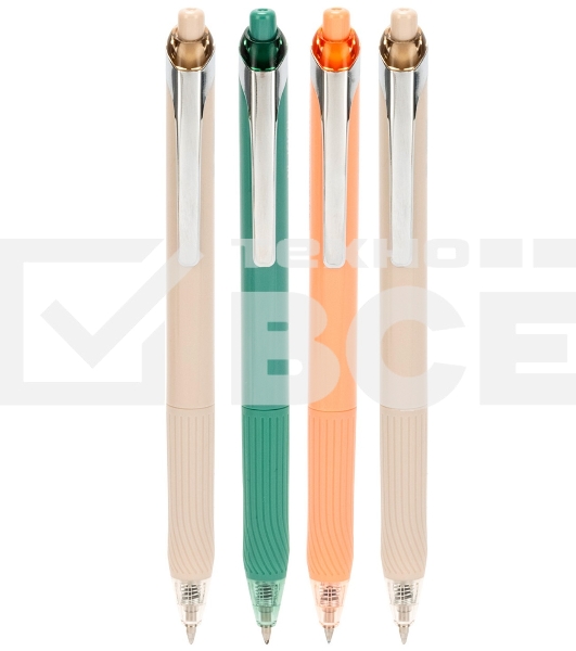 Ручка гелевая автоматическая Deli Nusign ENS666-BK ассорти, черные чернила, линия 0.7мм, резиновая манжета