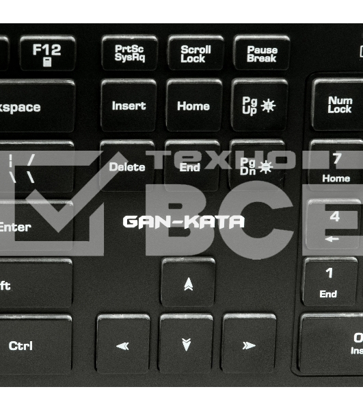 Комплект клавиатура+мышь Dialog Gan-Kata KMGK-1707U проводной, USB, 1600 DPI, чёрный