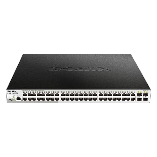 Коммутатор D-Link DGS-1210-52MP/ME/B1A, 48×1 Гбит/с + 4×1 Гбит/с SFP, управляемый