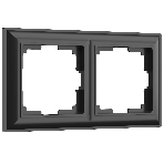 Рамка на 2 поста (черный матовый) W0022208, фото 1