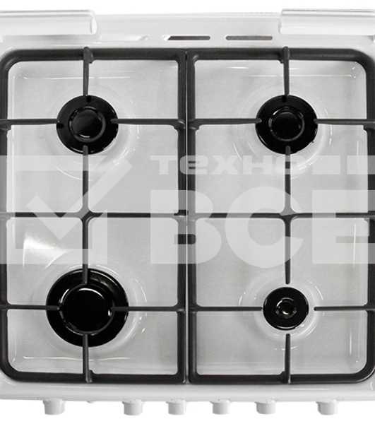 Комбинированная плита DE LUXE 5040.20гэ(кр) ШхГхВ 50x50x85,4 газовые горелки, электодуховка с терморегулятором, белая