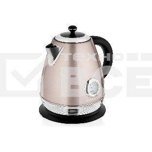 Чайник электрический BRAYER BR1007, 2200 Вт, 1,7 л, Strix, автоотключ, нержав.сталь, встроен.термом