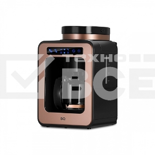 Кофеварка капельная BQ CM7000 Rose Gold-Black со встроенной кофемолкой, исп. кофе - молотый/зерновой, 0.6 л, 600 Вт.