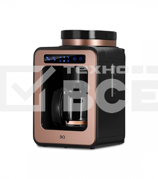Кофеварка капельная BQ CM7000 Rose Gold-Black со встроенной кофемолкой, исп. кофе - молотый/зерновой, 0.6 л, 600 Вт.