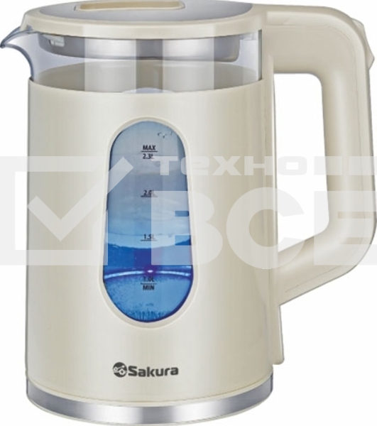 Чайник электрический Sakura SA-2735W белый, 2,3 л., 1800 Вт