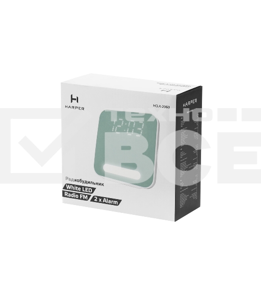 Радиобудильник Harper HCLK-2060 white olive - white led