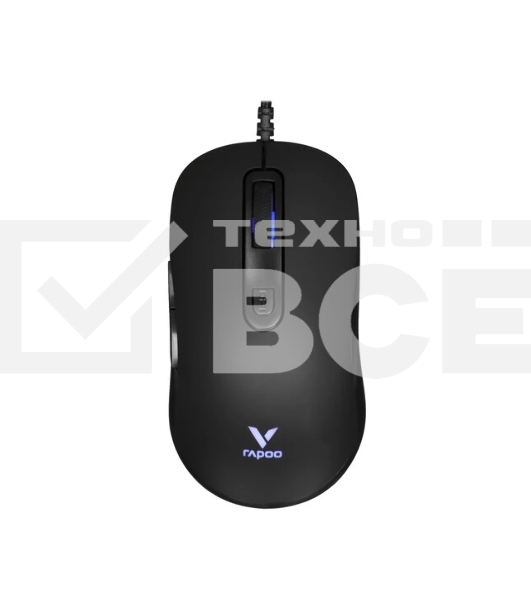 Мышь проводная Rapoo V16RGB черный, 12800 dpi, USB, кнопки - 6