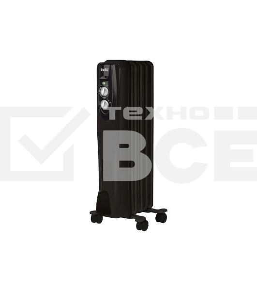 Масляный обогреватель Ballu Classic Black BOH/CL-05BRN 1000 (5 секций) черный, 1000 Вт, 15 м2, термостат