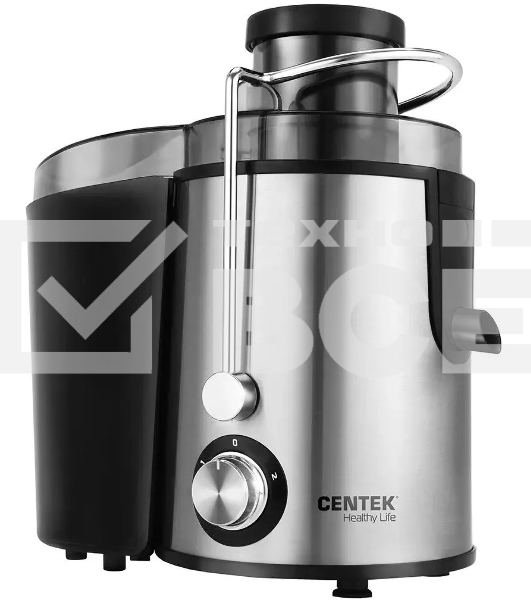 Соковыжималка Centek CT-1209 нержавеющая сталь/черный, 600 Вт