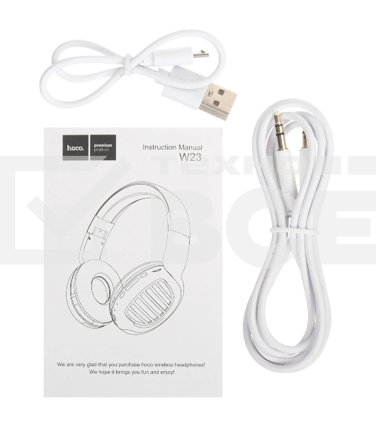 Беспроводные/проводные наушники Hoco W23 BRILLIANT белый, накладные, Bluetooth + проводной, до 8 ч