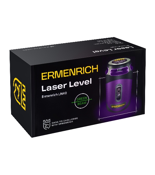 Уровень лазер. Ermenrich LN40 2кл.лаз. 550нм цв.луч. зеленый 5луч. (84638)