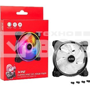 Вентилятор для корпуса ADATA XPG HURRICANE 120 PWM ARGB черный, 120 мм, пластик, 2000 об/мин, 18.17 дБ, 4 pin