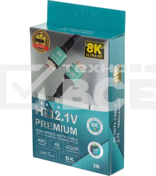 Кабель аудио-видео Premier 12392 HDMI (m)/HDMI (m) 3м. позолоч.конт. черный