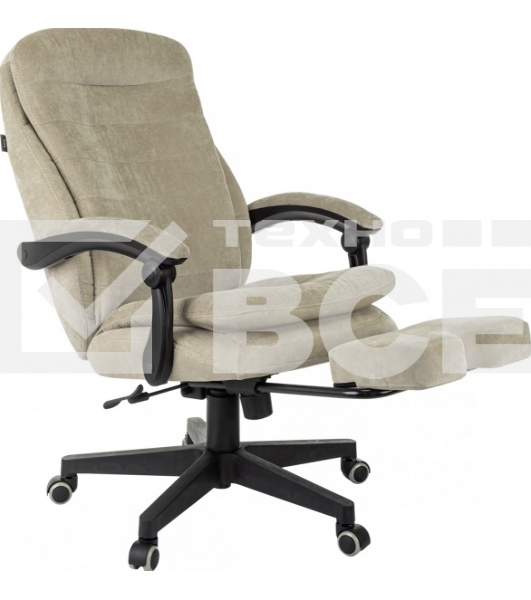 Кресло руководителя Бюрократ T-9950MSG-F Fabric песочный Light-21, крестов. пластик, подст. для ног