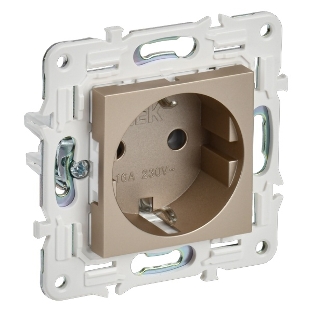 Розетка с/з без защитных шторок 16А IEK SKANDY SK-R05Sh шампань