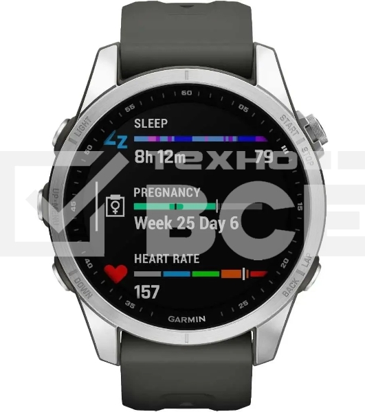 Смарт-часы Garmin Fenix 7s серебристый с графитовым ремешком 42мм