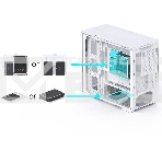 Корпус без блока питания JONSBO D300, Mini-Tower, TG, no fan, 2xUSB-A 3.2 + 1xUSB-C 3.2, mATX, mITX White, фото9