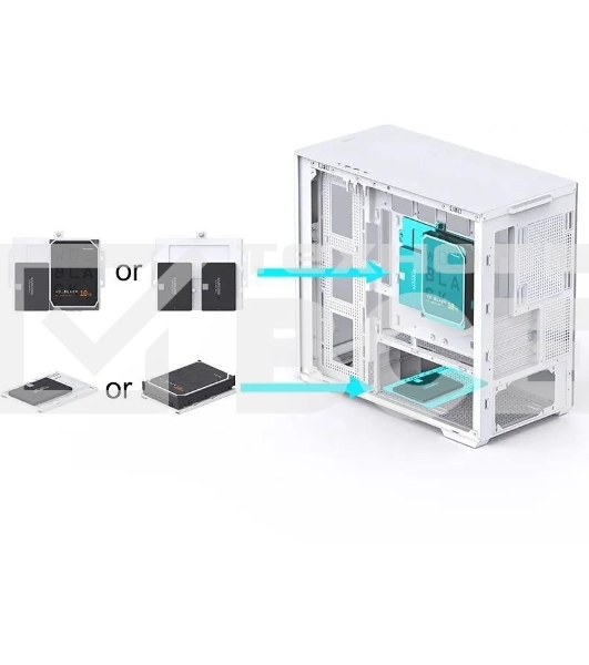 Корпус без блока питания JONSBO D300, Mini-Tower, TG, no fan, 2xUSB-A 3.2 + 1xUSB-C 3.2, mATX, mITX White