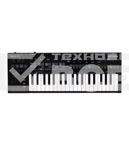 Клавиатура MIDI [430213] Arturia [KeyStep Pro Chroma] 37 клавиш, 4-дорожечный секвенсор до 64 шагов, 4 группы разъемов для работы с аналоговым оборудованием и модулями, 24-частный секвенсор ударных, арпеджиатор, разъемы MIDI In/Out, Sync In/Out, CV/Gate