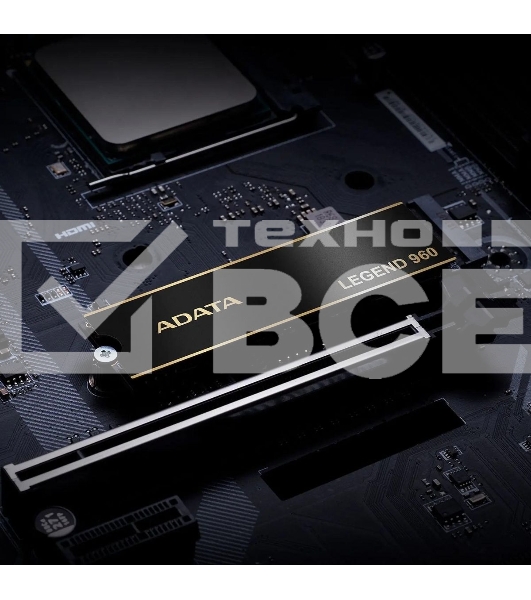 Накопитель SSD ADATA LEGEND 960, 1Tb, PCIe 4.0 x4, M.2 2280, NVMe, R/W 7400/6000, с радиатором