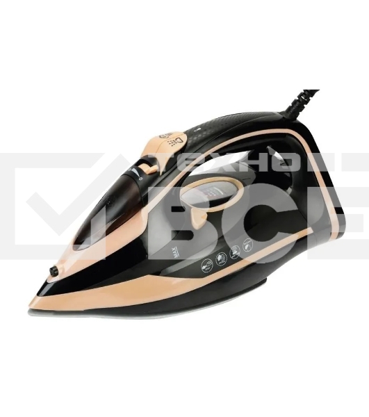 Утюг Kelli KL-1656, 3000 Вт, черный/бежевый