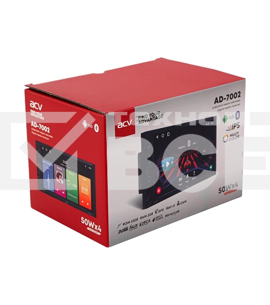 Автомагнитола ACV AD-7002 2DIN 4x50Вт ПО:Яндекс.Навигатор