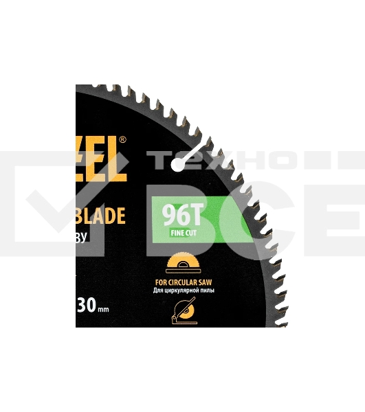 Пильный диск по дереву Denzel ф250 х 30 мм, 96 зубьев 733597
