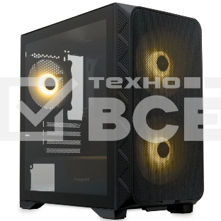 Компьютерный корпус без блока питания HSPD M321, Mesh Mini-tower, черный, slide TG, 0.45 SPCC, 2x140мм ARGb+1x120мм ARGb mATX, mITX 160/340/184мм 2x2.5