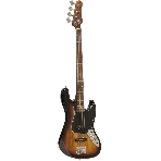 Бас-гитара STAGG SBJ-30 SNB 4-х струнная форма Jazz Bass, корпус павловния, гриф клен, накладка грифа палисандр, 20 ладов, мензура 867 мм, колки никелированные, бридж JB Classic, звукосниматели 2xJB, регуляторы 2x громкости, 1x тона, цвет Sunburst, фото3