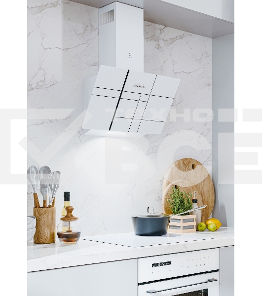 Вытяжка каминная LEX Moza 600 R1 белый, 60 см, 650 куб. м/ч, 46 дБ