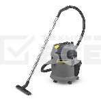 Строительный пылесос Karcher NT 27/1 серый, 1380 Вт, уборка сухая/сбор воды, пылесборник мешок/контейнер, 27 л, фото 1