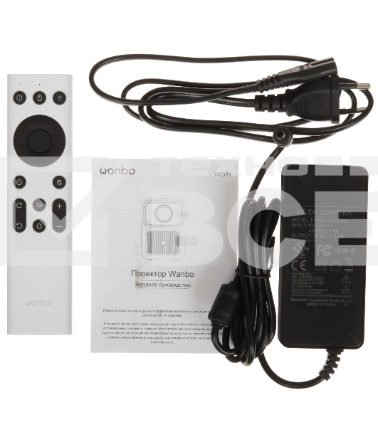 Проектор Wanbo Projector Dali 1 белый (LCD, 1280x720, 350Lm, 1.1:1, 1500:1, Smart TV, Android 9.0, 1+8Gb, HDMI, USB, Wi-Fi, BT) (6970885350542)