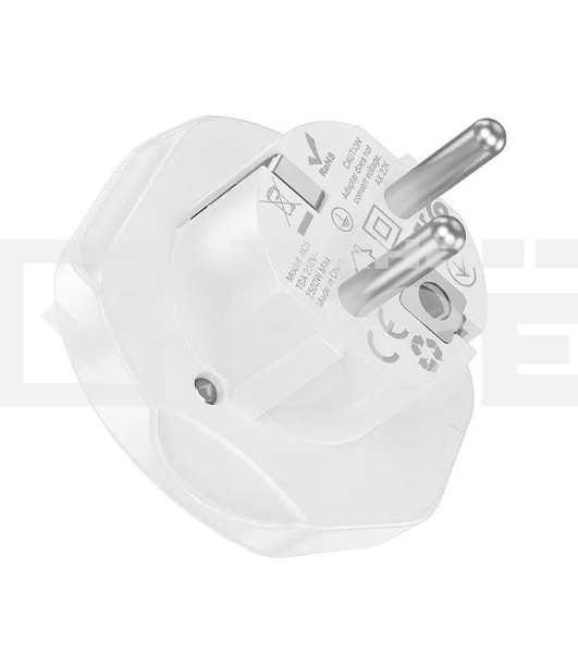 Сетевой переходник адаптер для евророзетки Hoco AC6 10А 250В белый