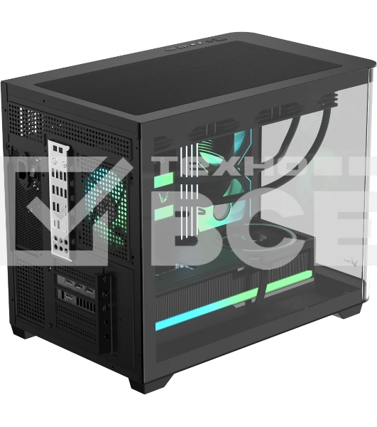 Компьютерный корпус AeroCool/Formula Crystal U2M Floe черный без БП mATX 1xUSB 3.0 1xUSB3.1 audio bott PSU