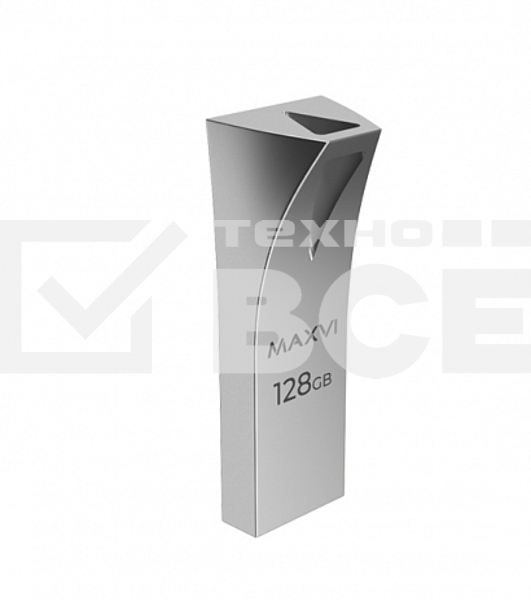 Флешка USB Maxvi MK2 metallic silver (FD128GbUSB30C10MK2), 128Gb, USB 3.0, R/W 30/10, серебристый