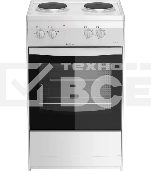 Плита электрическая Darina S EM 521 404 W белый/черный, конфорок 2 шт, духовка 45 л, 50 см x 85 см x 41 см