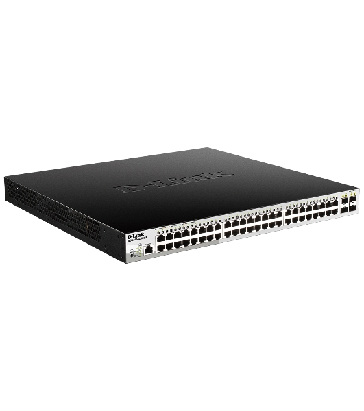 Коммутатор D-Link DGS-1210-52MP/ME/B1A, 48×1 Гбит/с + 4×1 Гбит/с SFP, управляемый