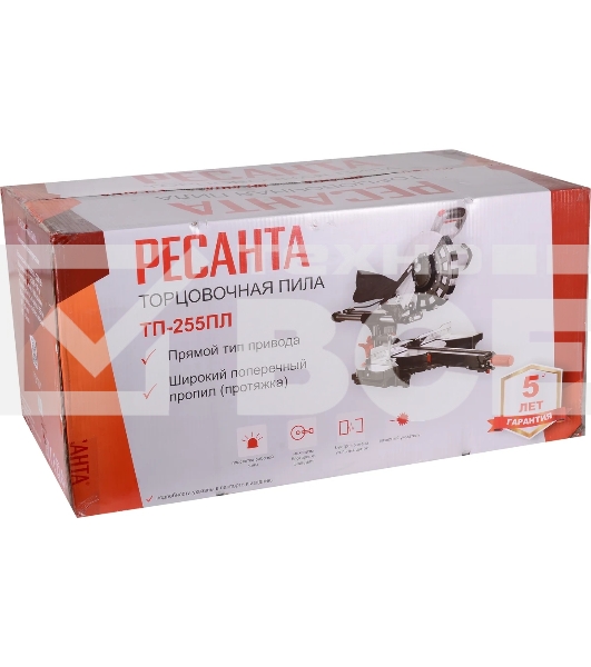Торцовочная пила Ресанта ТП-255ПЛ 2200Вт 5000об/мин d=255мм