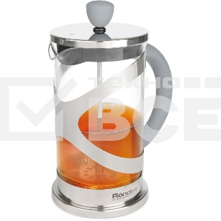 Френч-пресс Rondell Crystal Grey RDS-839, 0.8л, серый